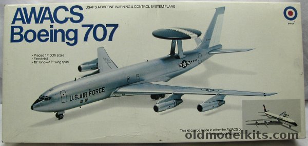 Entex 1/100 Boeing 707 AWACS - Or Lufthansa Passenger or Cargo Versions with Passenger Stair Truck / Cargo Pallet / Cargo  Lift / Airport Tug, 8522 plastic model kit